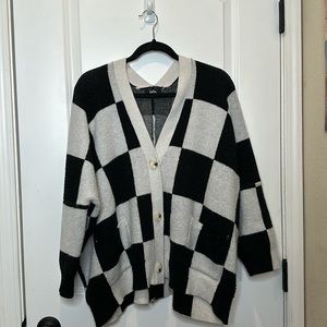 LaLa Checkered Cardigan